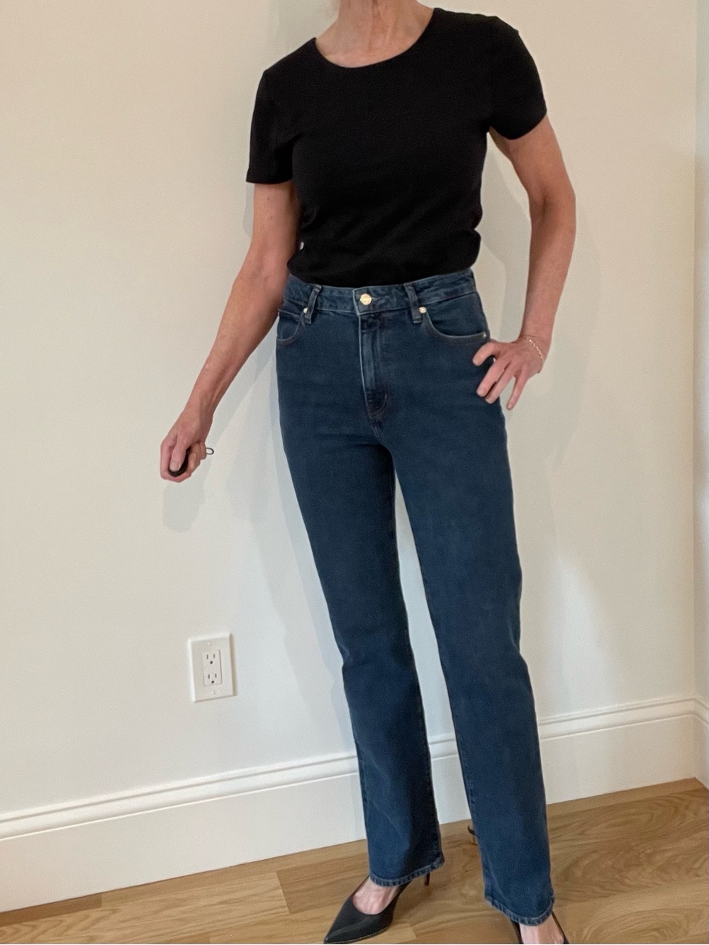 Frame ‘The Ruler ‘Denim Dark Blue Straight Leg Jeans